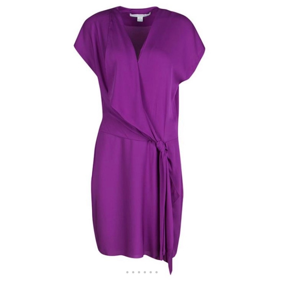 Diane Von Furstenberg Balisi Vivid Purple Wrap Midi Dress - Picture 11 of 13